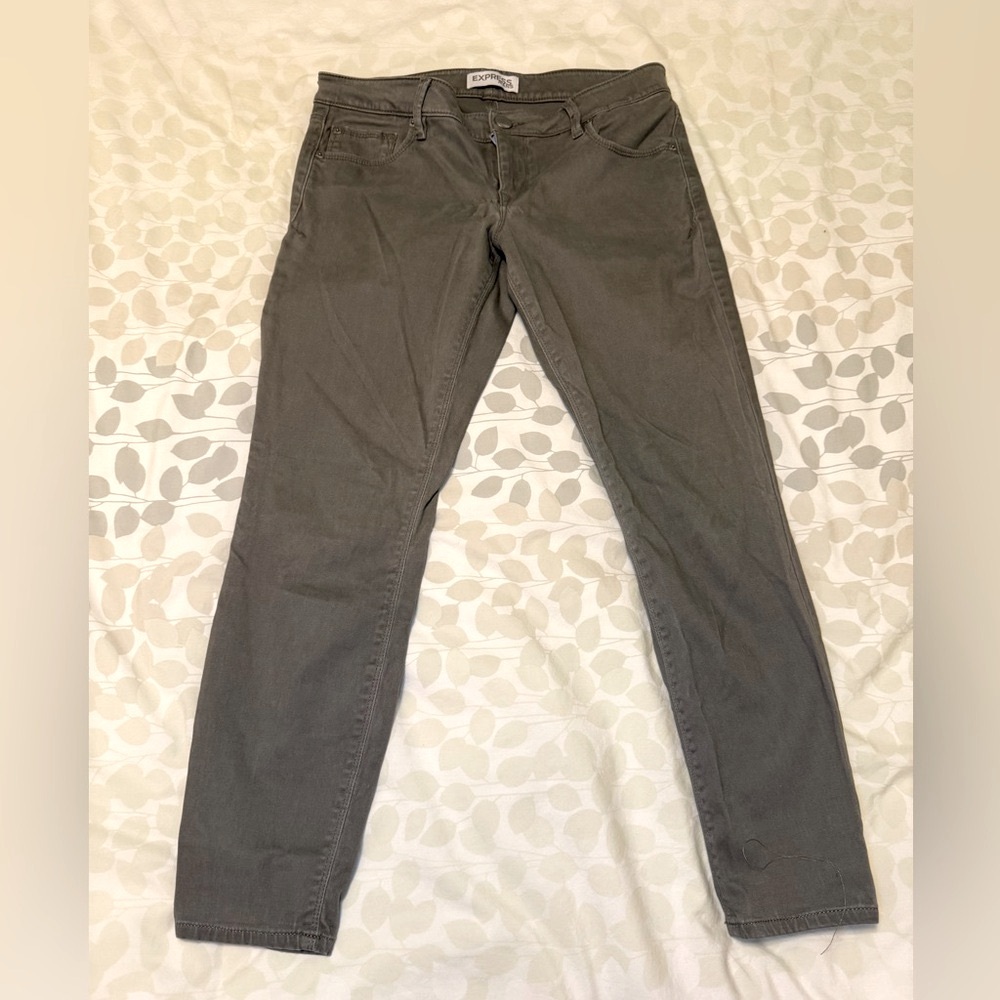 Express Women's Gray/green Jean Leggings